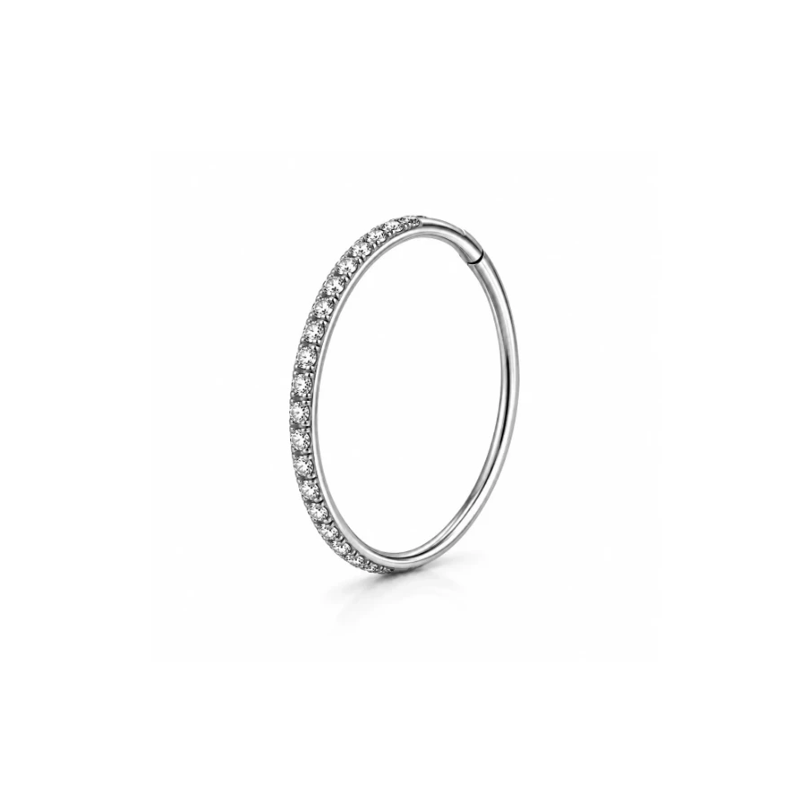 Argola clicker fina cravejada — AEA1