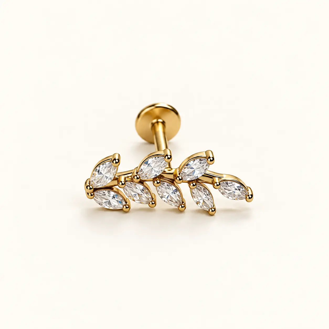 LABRET PENDENTE GOLD RAMO DE FOLHAS — LPP21